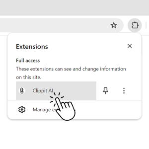 Launch Clippit AI from Extension Icon